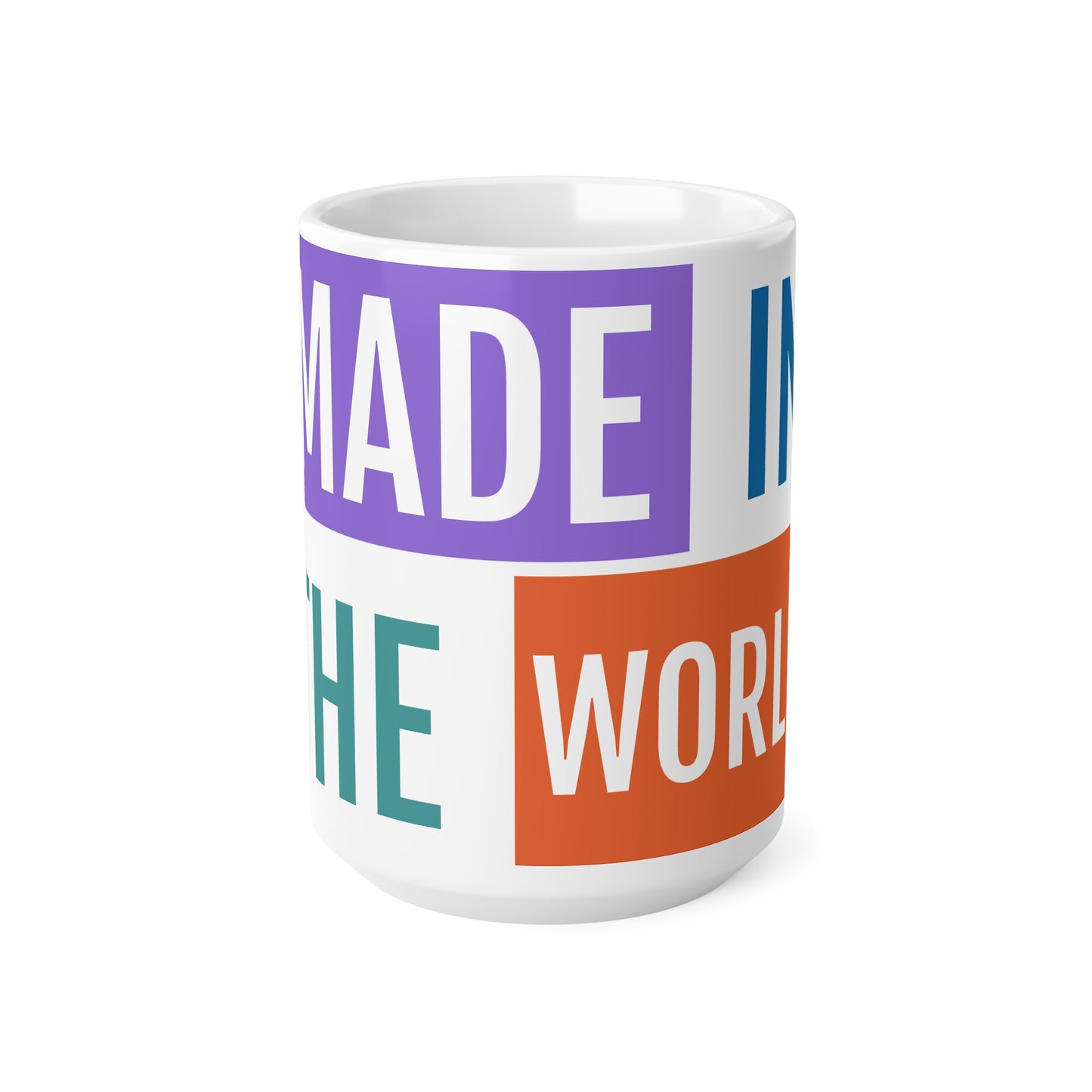 Inspirational Ceramic Coffee Mug - "Made in the World" - Vibrant Ceramic Coffee Cups – Microwave & Dishwasher Safe Mugs with ORCA Coating (11oz & 15oz)