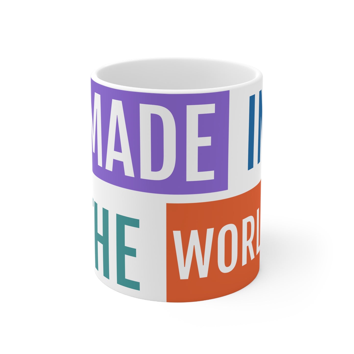 Inspirational Ceramic Coffee Mug - "Made in the World" - Vibrant Ceramic Coffee Cups – Microwave & Dishwasher Safe Mugs with ORCA Coating (11oz & 15oz)