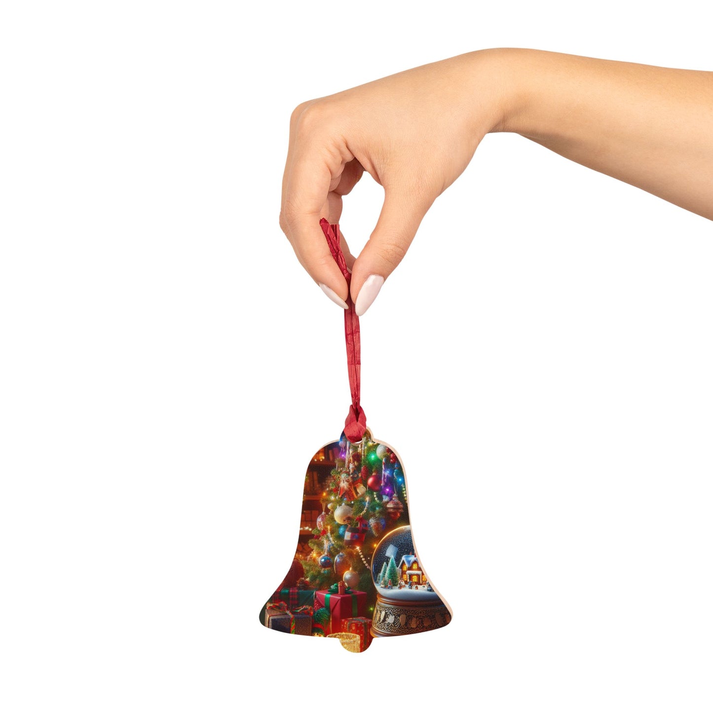 Festive Wooden Ornaments - Christmas Bell Decor for Holiday Cheer