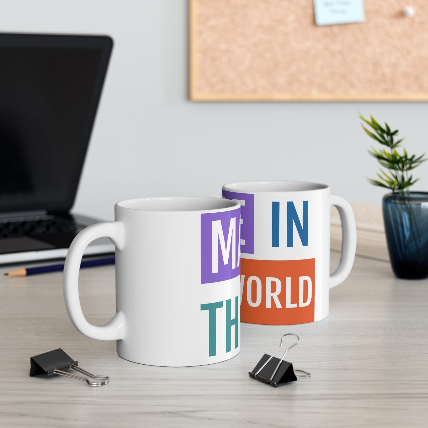Inspirational Ceramic Coffee Mug - "Made in the World" - Vibrant Ceramic Coffee Cups – Microwave & Dishwasher Safe Mugs with ORCA Coating (11oz & 15oz)