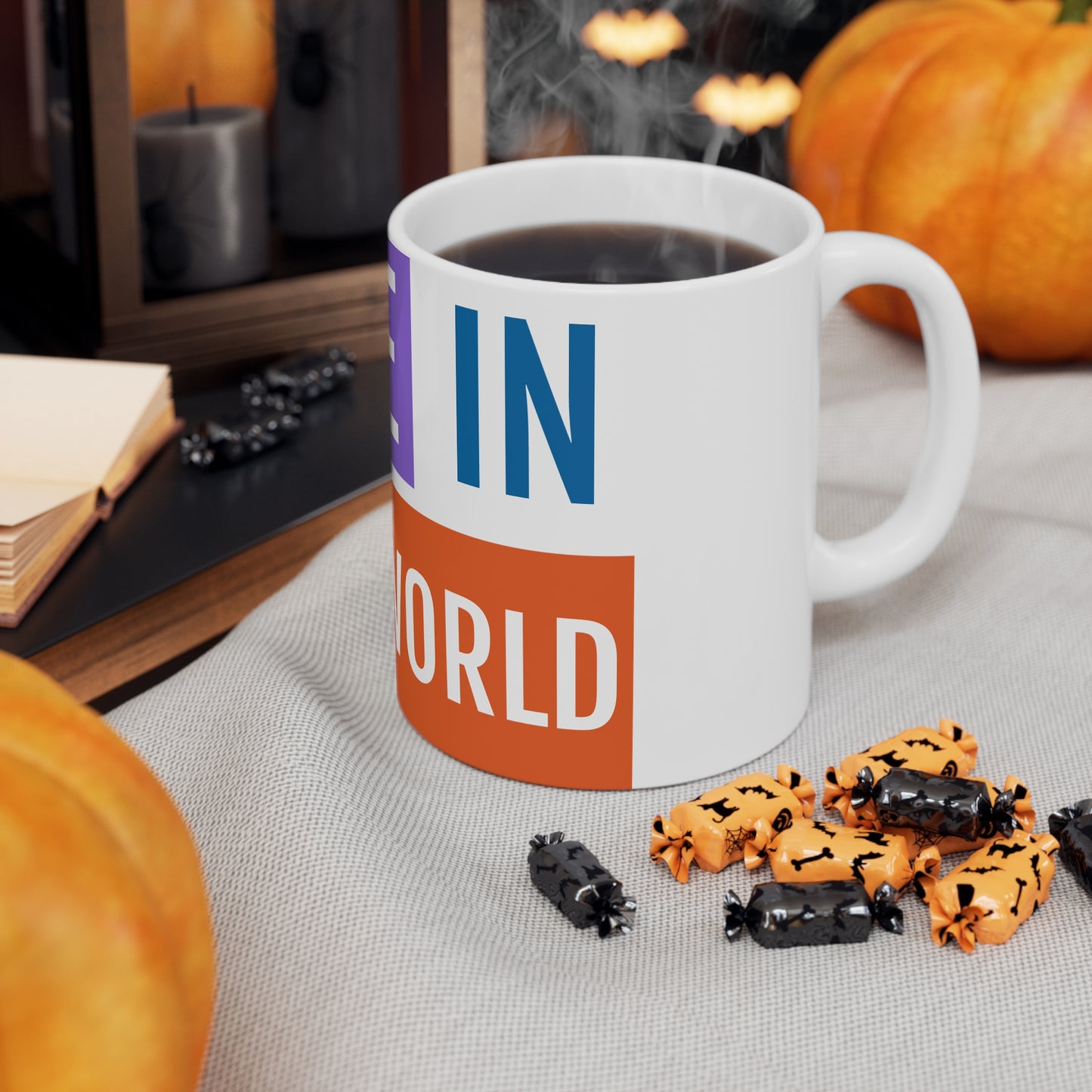 Inspirational Ceramic Coffee Mug - "Made in the World" - Vibrant Ceramic Coffee Cups – Microwave & Dishwasher Safe Mugs with ORCA Coating (11oz & 15oz)