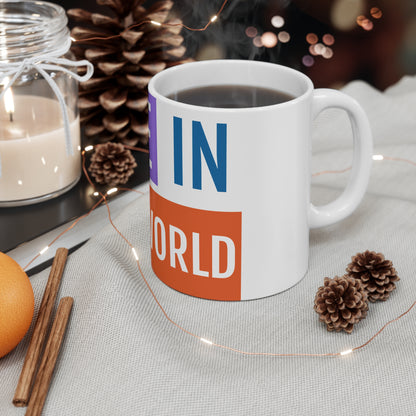 Inspirational Ceramic Coffee Mug - "Made in the World" - Vibrant Ceramic Coffee Cups – Microwave & Dishwasher Safe Mugs with ORCA Coating (11oz & 15oz)